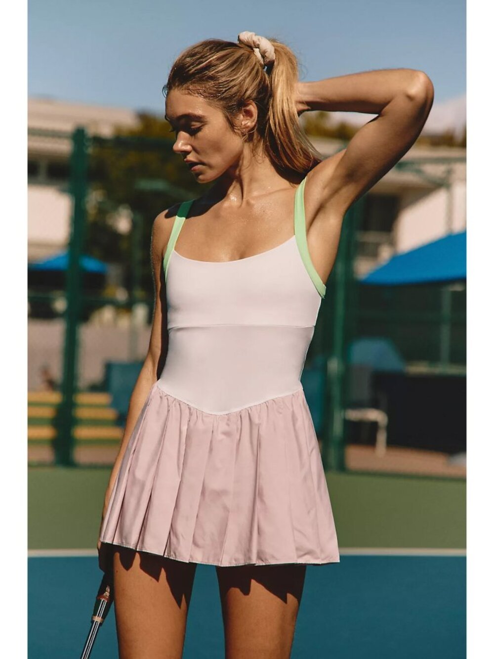 ☀️ FP Movement Swing of Things Colorblock Skortsie Tennis Dress Lavender XL